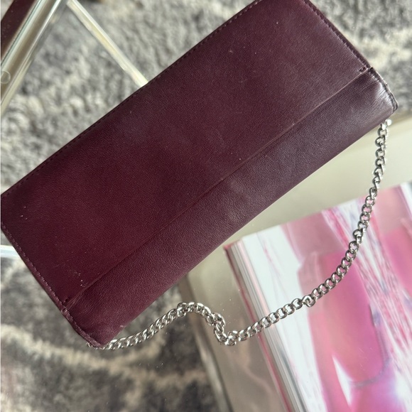 Allsaints Burgundy Wallet with Chain Strap - Picture 6 of 7